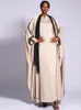 Vêtements ethniques musulman 2 pièces ensemble Abaya robe Eid femmes Caftan caftan robe 2023 manches chauve-souris dentelle plis bas robes de soirée Ramadan
