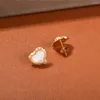 Stud Earrings White Love Pearl Simple Punk Girl Delicated Heart Earring