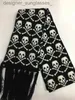 Sjaals Dragon Skull Sjaal Unisex Dames Man Winter Gebreide Pashmina Shl Zwart Acryl Echarpe Luxe Vrouwelijke Skeleton Wr met FranjesL231122