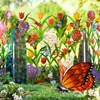 W19 Panneau de clôture de lierre mural en métal coloré à 3 panneaux avec papillons et fleurs, décoration de fausse vigne pour décoration de jardin extérieur Q271i
