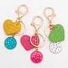 Porte-clés amour coeur pendentif en cuir gland pour femmes plaqué or voiture porte-clés mode sac à main breloques bijoux chaîne