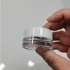 Pots à cosmétiques en verre transparent/dépoli, contenant de crème, avec couvercles blancs, couvercle intérieur en PP pour crème pour le visage et les mains, Fluuc, 5g