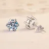 Boucles d'oreilles ES0010 Lefei mode à la mode classique luxe Moissanite simples pattes 6 couronne pour charme femmes argent 925 fête bijoux cadeau