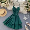 Casual Dresses 2023 Summer Spaghetti Strap Dress Female Sexy V Neck Backless High Waist Ladys Red Yellow White Ball Gown DressCasual