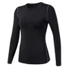 T-shirt à manches longues pour femme - Coupe ajustée - Sport - Fitness - Yoga - Absorption de l'humidité - Évacuation de la transpiration - Chemise à manches longues