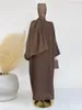 エスニック衣料ムーン刺繍abaya薄いリネン効果生地バットウィングスリーブ着物ムスリム女性ドバイイスラムヒジャーブローブラマダン