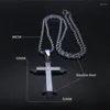 Anhänger Halsketten Gothic Religiöse Jesus Kreuz Grunge Halskette Edelstahl Langkette Charme Schmuck Chretienne N4527S07