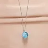 Pendentif Colliers Creative Cercle Géométrique Boule Acrylique Transparente Pour Femmes Hommes Charme Bleu Ciel Et Nuages Blancs Collier Bijoux À La Mode