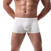 Caleçons Boxer pour hommes culottes en soie glacée respirant sans couture sous-vêtements sans trace taille basse solide Boxershorts Ultra-minces Boxers