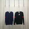 Suéteres, camisetas masculinas de manga comprida, suéteres de malha com gola redonda, letras masculinas e femininas, gola redonda bordada, suéteres confortáveis e modernos de alta qualidade