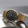 Armbandsur 2023 armbandsur mens rostfritt stål klocka mäns geneva handledsklockor casual rosguld analog kvarts för manlig klocka