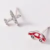 Boucles d'Oreilles Réel. 925 argent Sterling avion avion voiture asymétrie femmes avec clair CZ bijoux faits à la main 2023