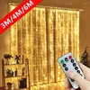 Rideau à cordes LED, guirlande lumineuse, décoration de Festival, 8 Modes, télécommande USB, vacances, mariage, fée pour chambre à coucher, maison