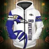 2023 Męski Rugby Team 3D Digital Printed Zip Hooded Sweter