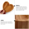 Bolsas de jóias organizador amor bandeja de bambu expositor de madeira reutilizável lanche prato titular