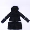 Damen-Pelz-Imitat-Winter Echter reiner Kragen Langer Mantel Freizeitkappen Abnehmbare doppelte Verwendung Full Large Size JacketWomen's Women'sWomen's