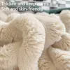 Filt konstgjorda kanin plysch höst varm filt för sängar mjuk korallfleece soffa kast filt bekvämt förtjockas lakan 231216