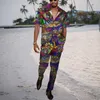 Erkeklerin izleri Bahar ve Sonbahar Erkekler Partisi Elbise Gömlek Pantolon Moda Markası 3D Hawaiian Elementleri Harajuku Hırka Loose S-4XL