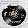 Horloges murales Dortmund City Skyline Horloge États allemands Stade de football Fans Cellebration Art Vinyl Record Y200109 Drop Livraison Accueil G Dh5IG