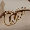 후프 귀걸이 Huggie Minar 프랑스 단순한 큰 중공 서클 여성용 골드 실버 컬러 합금 큰 진술 jewelryhoop