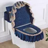 Toiletbrilhoezen Fyjafon 3-delige toiletbrilhoes met opbergtas Decoratieve warme overjas toilettas wasbaar zacht Closestool stoelhoes rood mat 231122