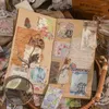 50 teile/paket Ins Materialien Papier Mini Buch Blumen Gitter DIY Scrapbooking Kunst Collage Po Junk Journal Craft