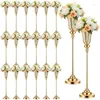 Fiori decorativi 10 pezzi vaso di fiori in oro per centrotavola di nozze da tavolo tromba in metallo supporto floreale ricevimento di Natale Anniversa