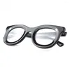 サングラスフレーム楕円形の黒い白い眼鏡光学男性スチームパンクパーソナライズメガネ女性処方屋外アイウェア付き