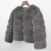 Casaco feminino de pele falsa artificial, jaqueta de inverno de luxo, elegante, grosso, quente, roupas de rua, raposa falsa, coelho, moda 231121