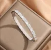 Bransoletka stalowa Crystal Snake Bone z białą skorupą 18 -karatową Złotą Mankiet Luksusowy urok Bangle Jewsel odpowiedni dla kobiet panie dziewczęta z diamentem