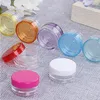 Mini potes de vidro semelhantes 3g 5g potes cosméticos vazios PS potes de creme de fundo redondo com várias cores para escolher Mvibv