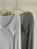 T-shirt da donna Lauri Laki Solid Classic O-Collo T-shirt da donna Oversize Basic White T-shirt a maniche lunghe Estate 2023 Top