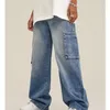 Men's Jeans 2024 Spring/Summer American Vintage Wash Made Old Straight Leg Slacks Men