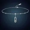 Seiko Meijia Pulseira Oval Deslizante de Diamante Único Moda Feminina Edição Coreana Corrente para Pés Leves