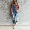 Damesjeans Dames Sexy gescheurd gat Denim Jumpsuit Dames Herfst Mode Losse rompertjes Vintage Casual Plus Size Pocket Overall Playsuit