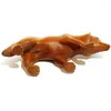 Decorative Figurines Y2242 - 2" Hand Carved Japanese Boxwood Netsuke Wolf Dog