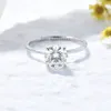 Wedding Rings Kuololit 2CT 1CT Ring for Women Solid 14K 10K White Gold 8.0mm Round Cut DVVS1 Solitaire Ring for Engagement Wedding 231121