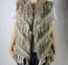 Colete de Lady Faux Lady feminina 2023 Mulheres tricotadas com o gola de raccoon colarinho natural de casaco natural das mulheres