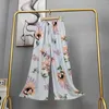 Pantalons pour femmes à la mode printemps et été décontracté long avec motif imprimé de fleurs Costume pour 2024 Yoga confortable