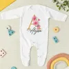 Rompers personlig initial med namn Baby Babygrow Sleepsuit Bodysuit Born Coming Home Hospital Outfit Spädbarn Födelseduschgåvor 231122