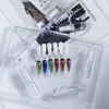 Akrylpulver vätskor hndo litet rör vätska krom pulver 6 färg set aurora kameleon nagel glitter för professionell nagelkonstdekor manikyr pigment 231121