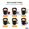 Candles Christmas Soy Wax Scented Candle Set Glass Cup Aromatherapy 6 Pcs / Xmas Wedding Valentines Day Gifts Drop Delivery Home Gard Dhb3Z