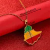 Naszyjniki wisiorek ze stali nierdzewnej flaga etiopska lwa Naszyjnik Kobiety mężczyzn Mężczyzna