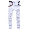 Fashion Mens Jeans Designa rak Slim Fit Denim Jeans Trousers Casual Skinny Pants White Black Red T231122