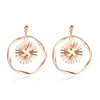 Dangle boucles d'oreilles lustre mode soleil fleur géométrique cercle irrégulier pour les femmes 2023 goutte boucle d'oreille moderne femme bijouxDangle Kirs22