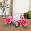 Decorative Flowers Rose Garland Ring Artificial Floral Wreath Roses Simulation Rings Hanging Party Wreaths