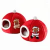 Cat Beds Christmas Year Pet Bed Winter Warm Semi-Closed Litter Creative Tent Pumpkin Kennel