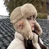 Beanieskull Caps Pilot Winter Hat Outdoor Russian Womens Fashion Laveling Mens Warm Bomber Trapper Ushanka Plush Thickened 231122