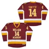 Hockey Movie La 8 Mamba Jerseys broderi och sy college för sportfans universitets andningsbara vintage pullover team color svart retro ren bomull vintage topp