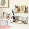 Bathroom Shelves Wooden Iron Wall Shelf Organizer Holder Kitchen Supplies Shef Storage Rack Hanging Storage Cabinet Organizer for Bathroom Tools 230422